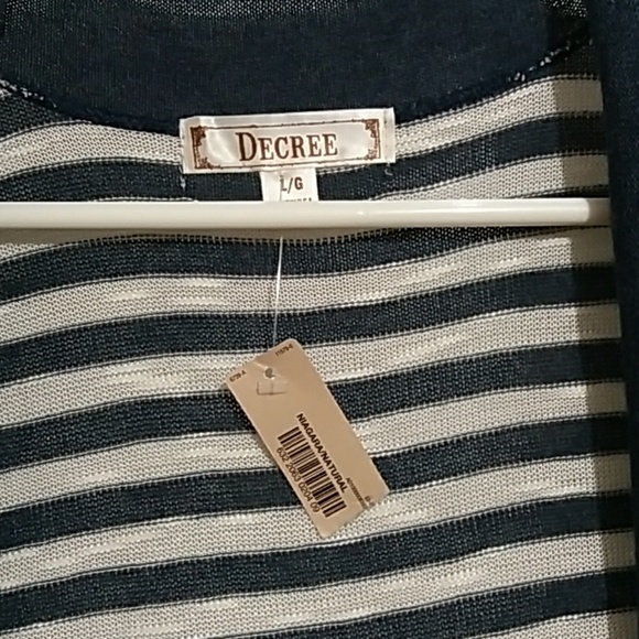 Decree blue/cream striped cardigan - Picture 7 of 8